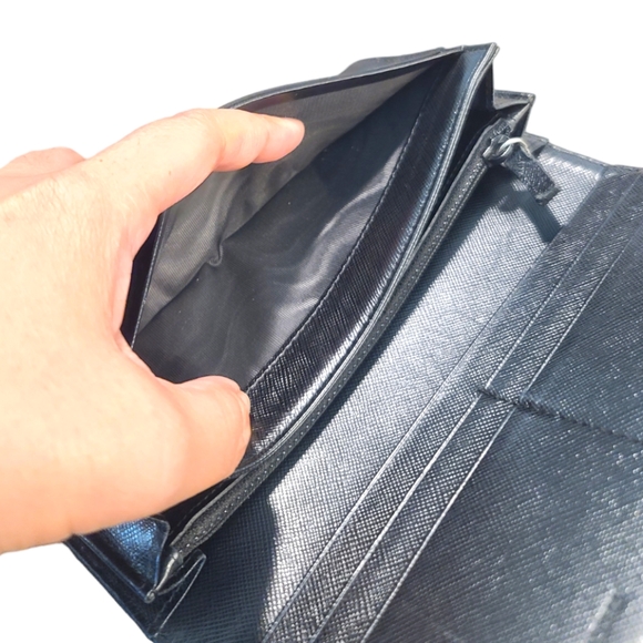 Prada Tessuto Authentic Black Nylon and Leather Long Wallet - Picture 11 of 16